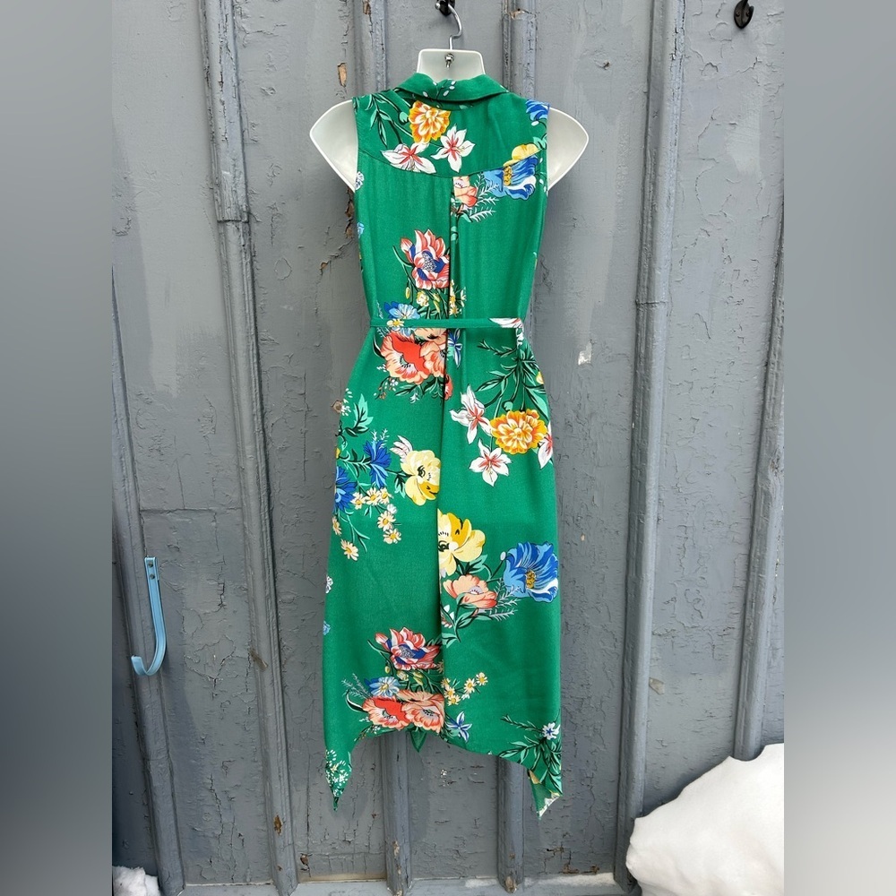 Maeve Rory Green Floral Sleeveless shirt dress, size 2 - Picture 7 of 14